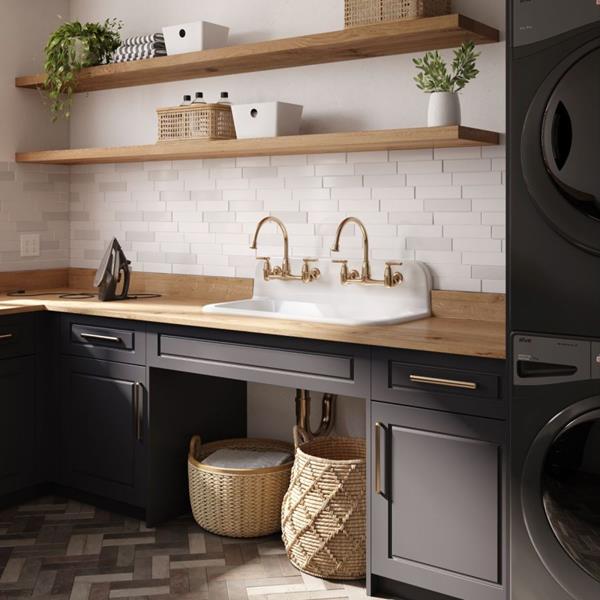 Maidstone - Cast Iron Kitchen / Bathroom Sink 2 Pair of 8 Inch Faucet Drillings - White
