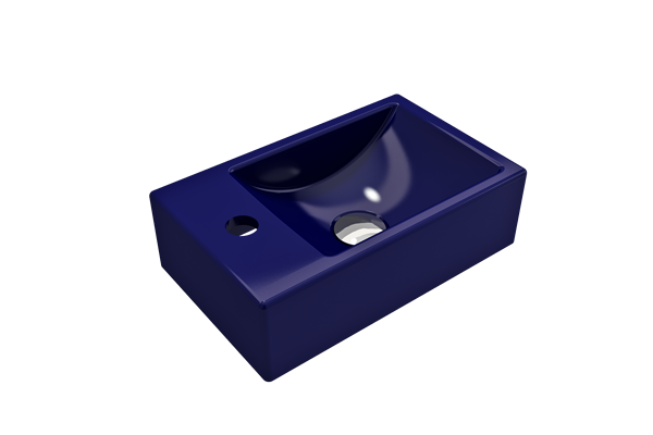 Bocchi - Milano Wall-Mounted Sink Fireclay 14.5 inch Left Side Faucet Deck