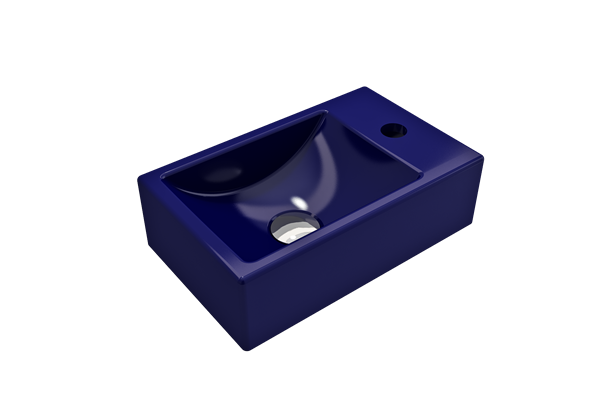 Bocchi - Milano Wall-Mounted Sink Fireclay 14.5 inch Right Side Faucet Deck