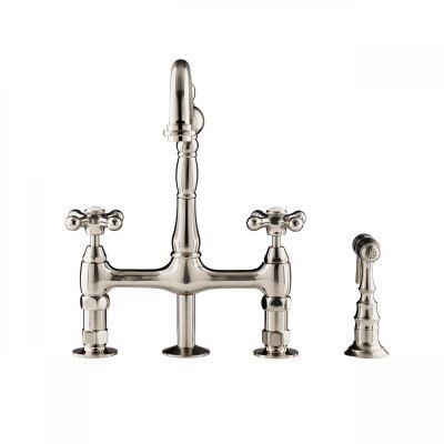 Maidstone - Adriana Bridge Kitchen Faucet - Metal Cross Handles