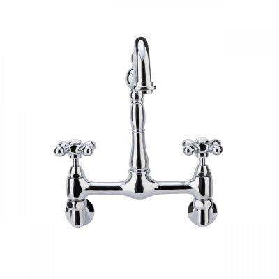 Maidstone - Florian Wall Mount Kitchen Faucet - Metal Cross Handles