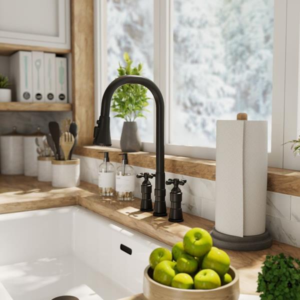 Maidstone - Widespread Kitchen Faucet With Pull Down Spring Spout