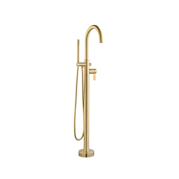 Flusso - Freestanding Floor Mount Bathtub / Tub Filler With Hand Shower