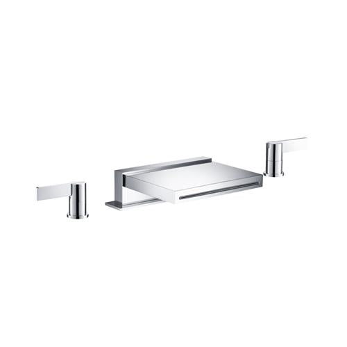 Flusso - 3 Hole Deck Mount Cascade / Sheet Flow Roman Tub Faucet