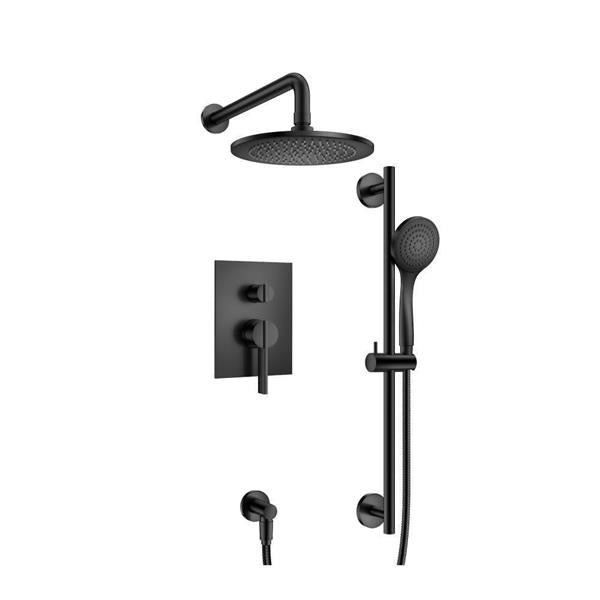 Flusso - Two Output Shower Set With Shower Head, Hand Held And Slide Bar