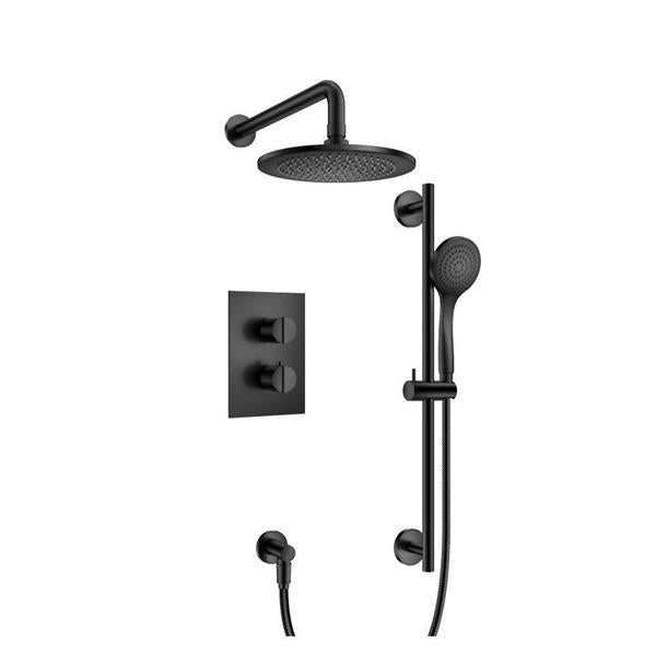 Flusso - Two Output Shower Set With Shower Head, Hand Held And Slide Bar