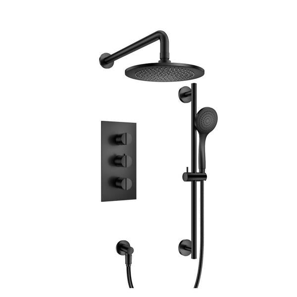 Flusso - Two Output Shower Set With Shower Head, Hand Held And Slide Bar