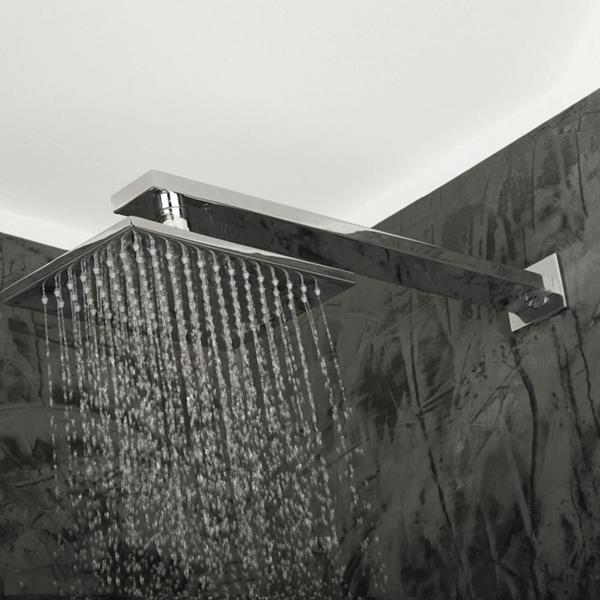Lacava - Kubista Wall-Mount Square Shower Arm With Flange. D: 14 3/8 Inch, H: 1 1/8 Inch.