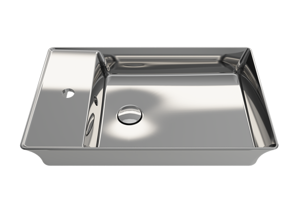 Bocchi - Sottile Rectangle Vessel Fireclay 23.5 in. 1-Hole Faucet Deck in Matte Gold