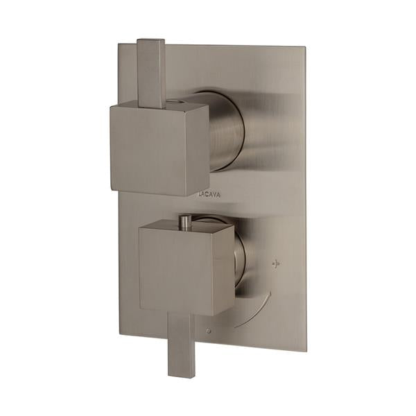 Lacava - Kubista Trim Only - Thermostatic Valve W/ 2-Way Shared Diverter + Off, Gpm 8.5 (60Psi)