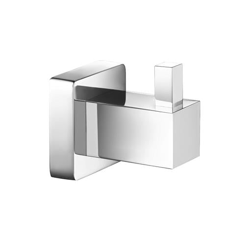 Flusso - Brass Bathroom Towel / Robe Hook - Chrome
