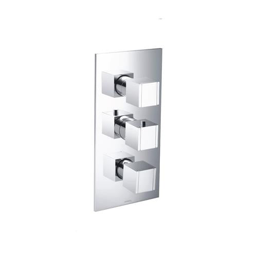 Flusso - 3/4 Inch Thermostatic Valve & Trim - 4 Output - Chrome