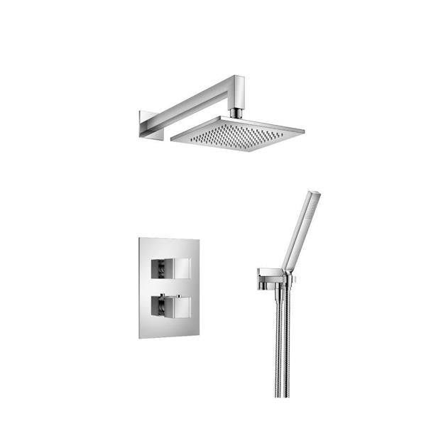 Flusso - Two Output Shower Set With Shower Head And Hand Held - Chrome