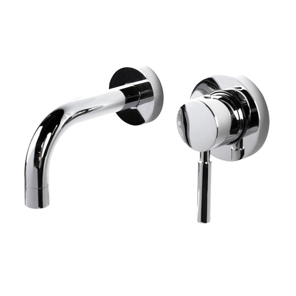 Lacava - Cigno Trim - Wall-Mount Two-Hole Faucet With One Lever Handle On The Right, No Backplate