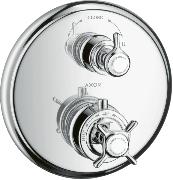 Hansgrohe - Axor Montreux Thermostatic Trim with Volume Control and Diverter- Cross-Handle