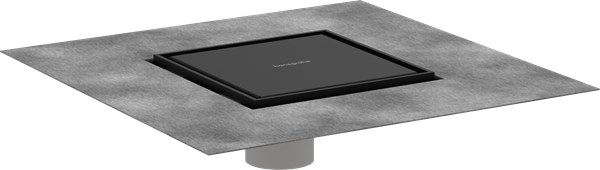 Hansgrohe - RainDrain Brilliance Point Drain Set 6 Inchx 6 Inch Trim Tileable Rear Cover and Rough
