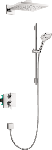 Hansgrohe - Raindance E Thermostatic Showerhead/Wallbar Set with Rough, 2.0 GPM