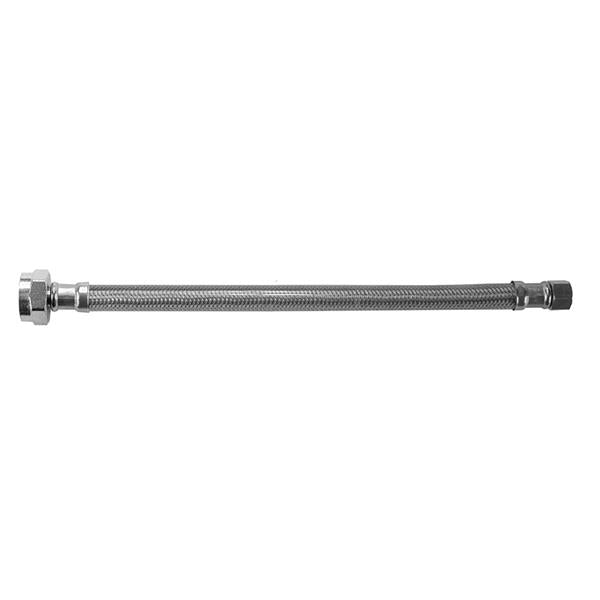 Jaclo - JACLOFLEX™ Clear Stainless Steel Flexible Braided 3/8 Inch O.D. x 7/8 Inch I.D.- 20 Inch Toilet Supply Line with Metal Nut