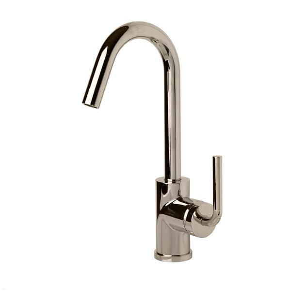 Lacava - Cigno Deck-Mount Single-Hole Faucet With A Goose-Neck Swiveling Spout, One Curved Lever Handle, And A Pop-Up Drain