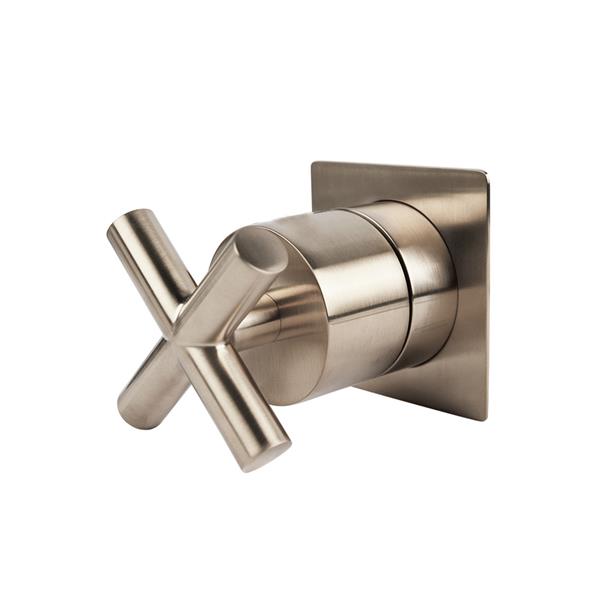 Lacava - Cigno Trim Only - Stop Valve Gpm 12 (43.5 Psi) With Square Back Plate And Cross Handle