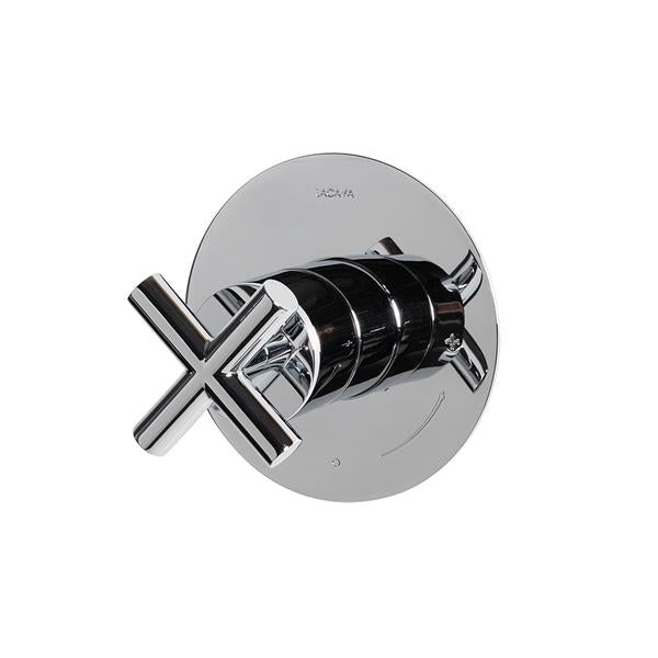 Lacava - Cigno Cigno Trim - Built-In Progressive Pressure Balancing Mixer With A Cross Handle And Round Backplate