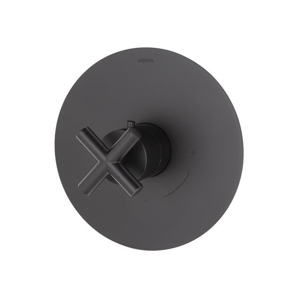 Lacava - Cigno Trim Only - Thermostatic Valve Gpm 10 (60Psi) With Round Back Plate And Cross Handle