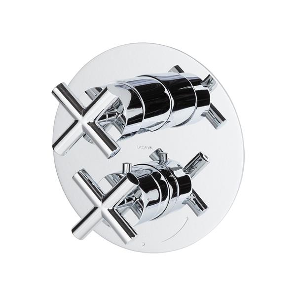 Lacava - Cigno Trim Only - Sharing, Thermostatic Valve W/ 2 Way Shared Diverter + Off, Gpm 8.5 (60Psi)