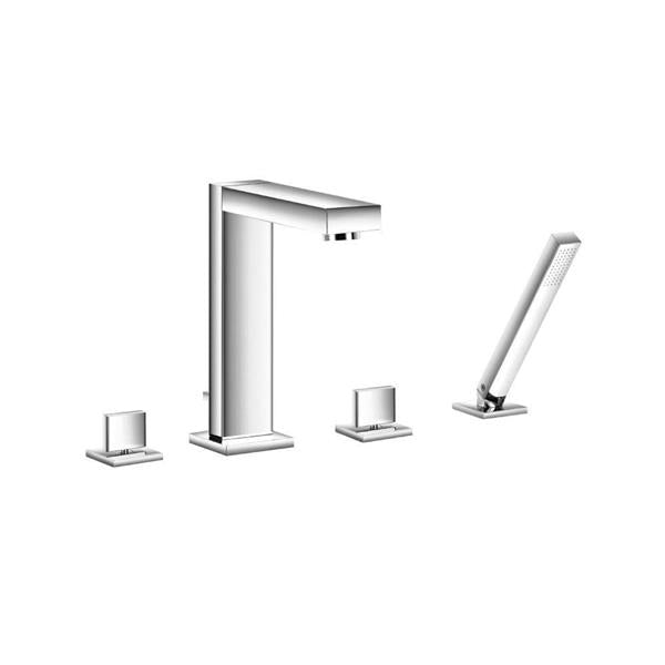 Flusso - 4 Hole Deck Mounted Roman Tub Faucet With Hand Shower