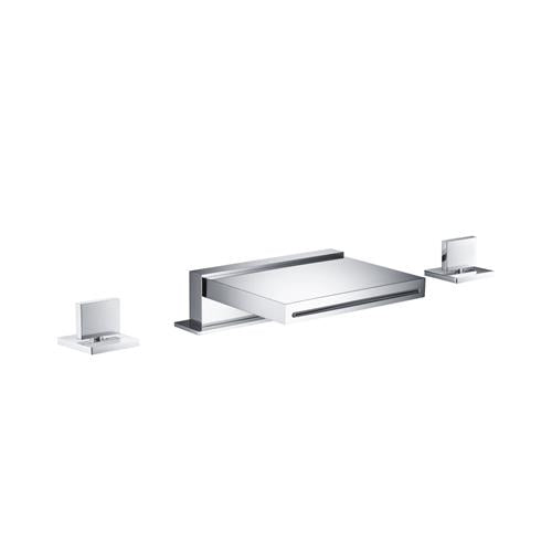 Flusso - 3 Hole Deck Mount Cascade / Sheet Flow Roman Tub Faucet