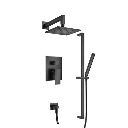 Flusso - Two Output Shower Set With Shower Head, Hand Held And Slide Bar
