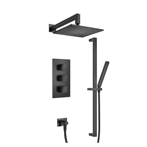Flusso - Two Output Shower Set With Shower Head, Hand Held And Slide Bar