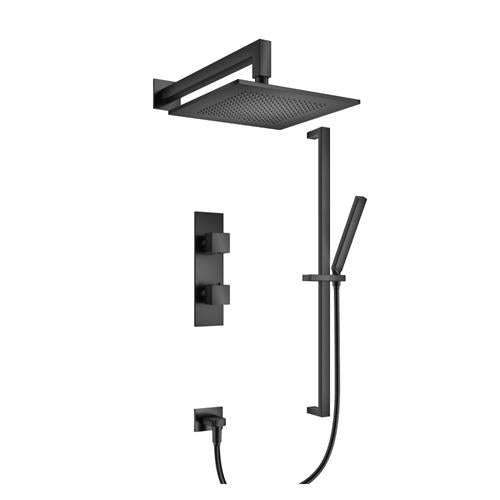 Flusso - Two Output Shower Set With Shower Head, Hand Held And Slide Bar