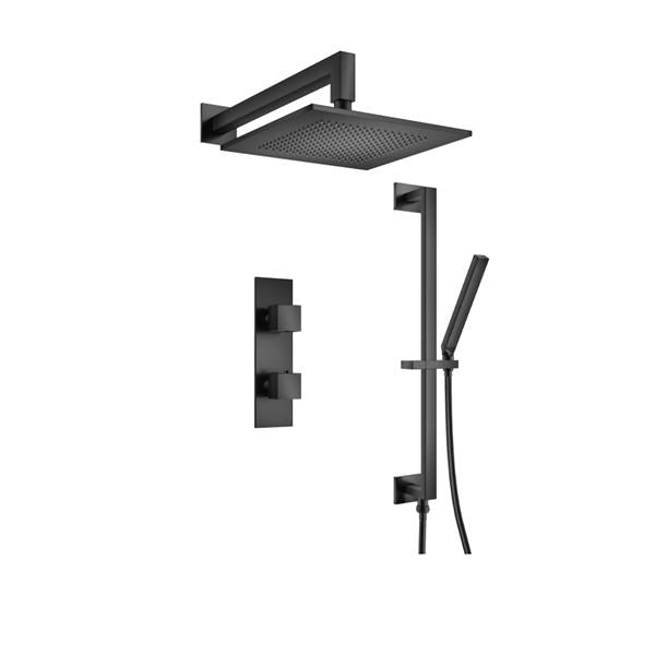 Flusso - Two Output Shower Set With Shower Head, Hand Held And Slide Bar