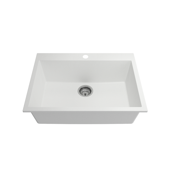 Bocchi - Campino Uno Dual-Mount 27 in. Single Bowl Granite Composite Kitchen Sink