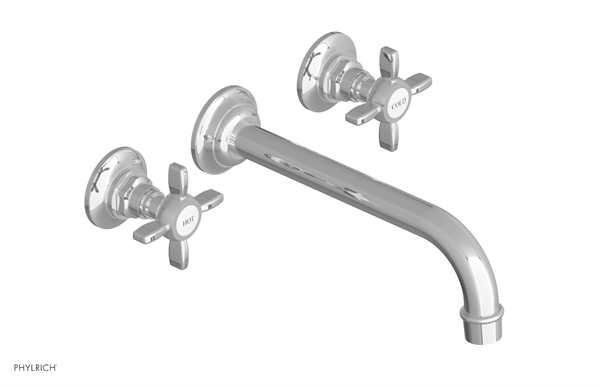 Phylrich - Jamestown Wall Lavatory Set 10 Inch Spout - Cross Handles