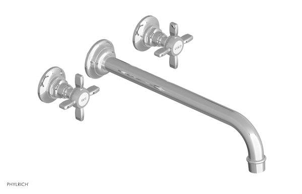 Phylrich - Jamestown Wall Lavatory Set 12 Inch Spout - Cross Handles