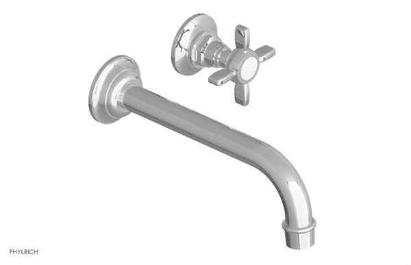 Phylrich - Jamestown Single Handle Wall Lavatory Set 7 1/2 Inch Spout - Cross Handle