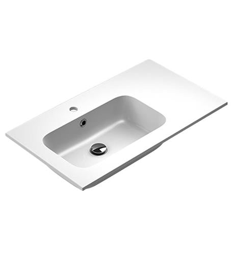 Sonia - Mx3 Basin 32 Inch(80Cm) 1Ø Offset Left Mineral Marmo (Gloss)