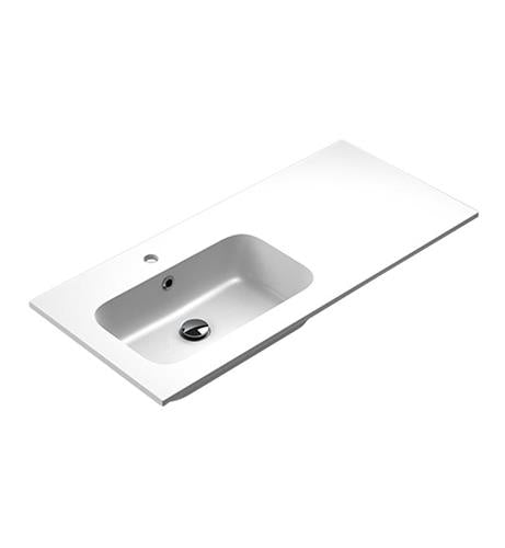 Sonia - Mx3 Basin 40 Inch(100Cm) 1Ø Offset Left Mineral Marmo (Gloss)