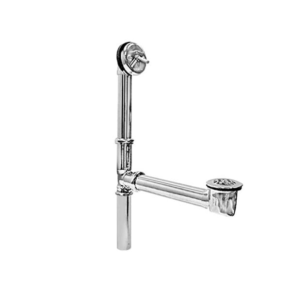 Sigma - Exposed Extended Trip Waste And Overflow Completely Plated, 22 Inch Tall, 17 Gauge, Solid Brass