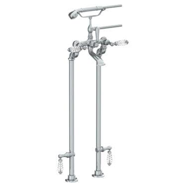 Watermark - Venetian Floor Standing Bath Set with Hand Shower and Shut-Off Valves