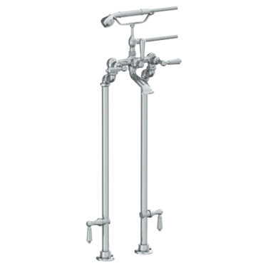 Watermark - Venetian Floor Standing Bath Set with Hand Shower and Shut-Off Valves