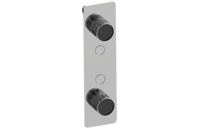 Graff - Riva Contemporary 2-Button Split Knob Oblique Knurl Vertical Trim