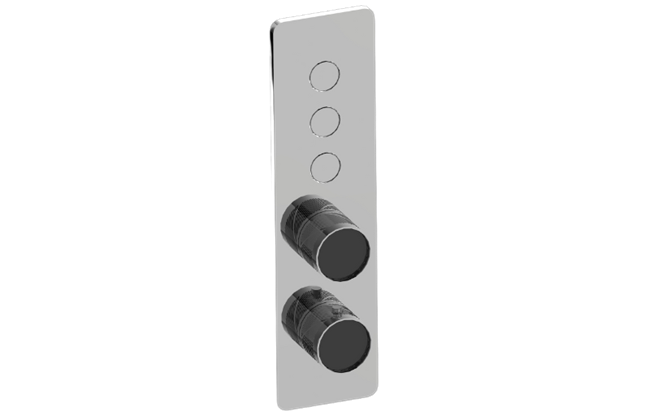 Graff - Riva Contemporary 3-Button Paired Knob Oblique Knurl Vertical Trim