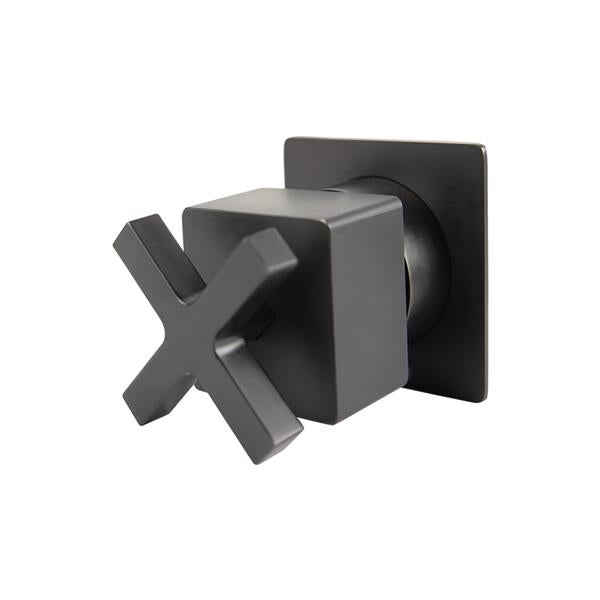 Lacava - Eleganza Trim Only - Sharing, 3-Way Diverter Valve Gpm 10 (43.5 Psi) With Square Back Plate And Cross Handle