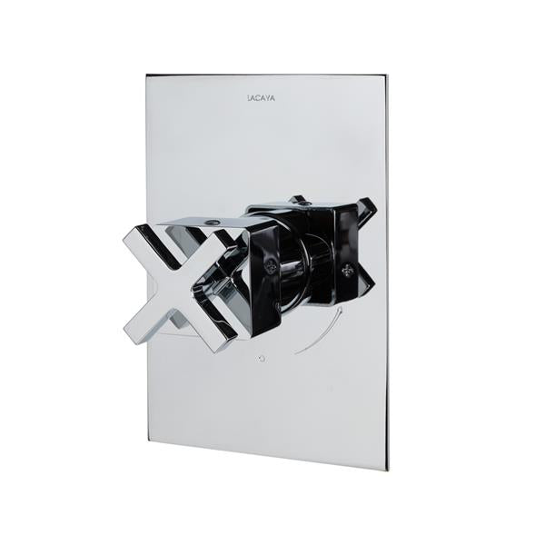 Lacava - Eleganza Eleganza Trim - Built-In Progressive Pressure Balancing Mixer With A Cross Handle And Squared Backplate