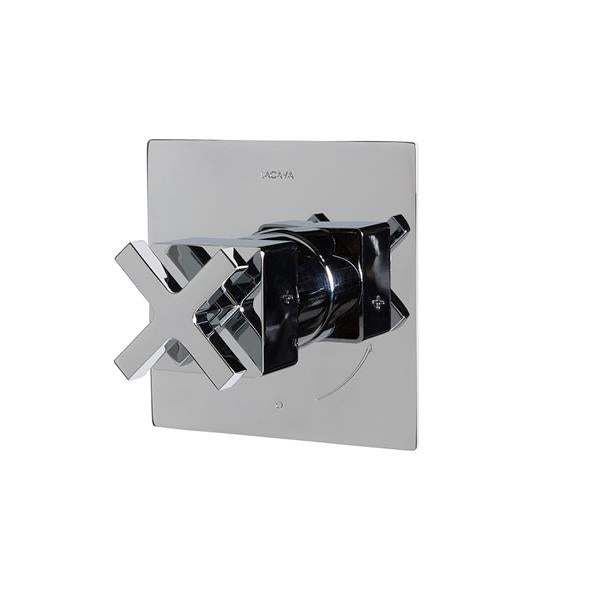 Lacava - Eleganza Eleganza Trim - Built-In Progressive Pressure Balancing Mixer With A Cross Handle And Squared Backplate