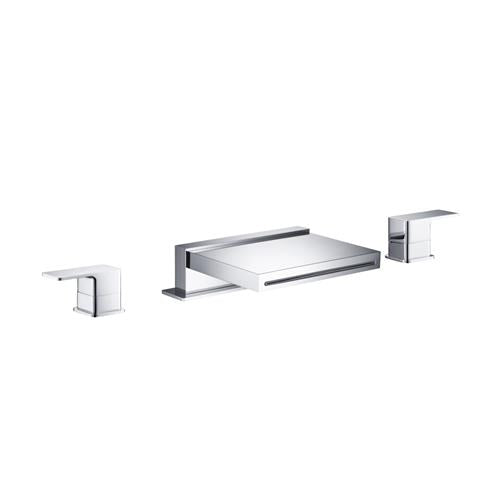 Flusso - 3 Hole Deck Mount Cascade / Sheet Flow Roman Tub Faucet