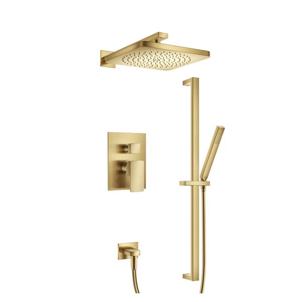 Flusso - Two Output Shower Set With Shower Head, Hand Held And Slide Bar