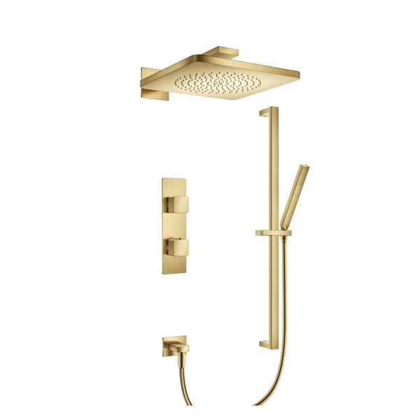 Flusso - Two Output Shower Set With Shower Head, Hand Held And Slide Bar